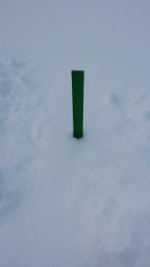 This is a yardstick in the snow in my yard.